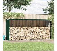 ""SALE 2026"" Portant de bois de chauffage Vert - Abri de stockage de bois Acier galvanisé 330x84x152cm Vert 5091358283093