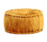 ""SALE 2026"" Repose-pied Jaune - Pouf Rond Velours 40x20cm Moutarde 3742857007083