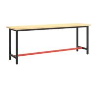 ""SALE 2026""Support de table finition résistante Noir - Cadre banc de travail Noir mat et rouge mat 210x50x79cm Métal 13.3 Kg 667740
