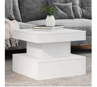 ""SALE 2026"" Table à café Blanche - Table basse avec lumières LED Blanche 50x50x40cm PRO344761402