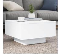 ""SALE 2026"" Table à café Blanche - Table basse avec lumières LED Blanche 55x55x31cm PRO289547114