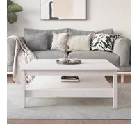 ""SALE 2026"" Table à café Blanche - Table basse Blanchehe 100x100x40cm - bois de pin massif PRO547898396