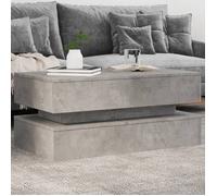 ""SALE 2026"" Table à café Gris - Table basse avec lumières LED gris béton 90x50x40cm PRO660512639