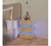 ""SALE 2026""Table de chevet à LED Blanc et - moderne-design - blanc - chêne sonoma - pour chambre - 45x35x67 cm 520rlq31u1787