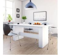 ""SALE 2026"" Table de cuisine style minimaliste Blanc - Table à manger Blanc 180x90x76cm - Bois d’ingénierie PRO578493572