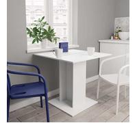 ""SALE 2026"" Table de cuisine style minimaliste Blanc - Table à manger Blanc 80x80x75cm - bois d'ingénierie PRO955081960