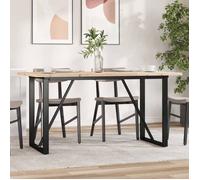 ""SALE 2026"" Table de cuisine style minimaliste Brun - Table à manger cadre en O 140x80x75,5cm - bois pin massif acier 3217920799317