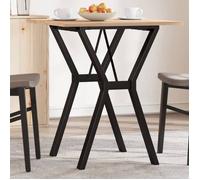 ""SALE 2026"" Table de cuisine style minimaliste Brun - Table à manger cadre en Y 60x60x75cm - bois de pin massif acier PRO843842430