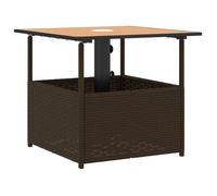 ""SALE 2026""Table de jardin/Console de jardin - WINWIN - Table salle balcon - avec trou de parasol marron - Résine tressée 8.25 Kg 70