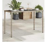 ""SALE 2026"" Table de jardin Gris - Table de jardin dessus en verre gris 115x54x74cm résine tressée PRO760462674