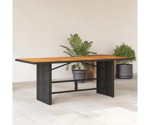 ""SALE 2026"" Table de jardin Noir - Table de jardin et dessus en bois d'acacia noir résine tressée PRO384288958
