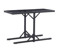 ""SALE 2026"" Table de jardin Noir - Table de jardin Noir 110x53x72cm Verre et résine tressée PRO590342488