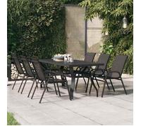""SALE 2026"" Table de jardin Noir - Table de jardin Noir 180x80x70cm Acier et verre PRO958953407