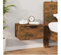 ""SALE 2026"" Table de nuit Brun - Table de chevet murale Chêne fumé 34x30x20cm PRO899107751