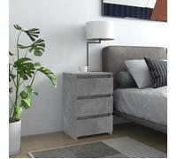 ""SALE 2026"" Table de nuit Gris - Table de chevet Gris béton 40x35x62,5cm Aggloméré PRO868143554