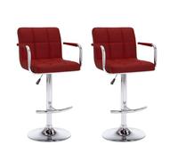 ""SALE 2026"" Tabouret/Chaise de bar Rouge - Tabourets de bar lot de 2 rouge bordeaux similicuir PRO240248368