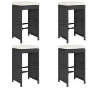 ""SALE 2026""Tabourets de bar de jardin - CITY GARDEN - Extérieur - et coussins lot de 4 - Résine tressée,40x40x76cm 19 Kg 2179832