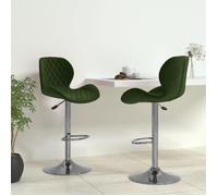 ""SALE 2026""Tabourets de bar lot de 2 vert velours - moderne-design - velours - vert foncé - hauteur réglable - 48x51x(89-111) cm 406