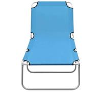 ""SALE 2026""Transat de soleil/plage Bleu - Chaise longue pliable acier et tissu bleu turquoise,189x58x27cm 4.75 Kg 271002