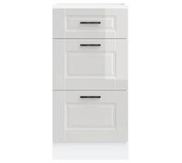 ""SALE d'hiver"" Armoire bas de cuisine - mango - Colonne cuisine - « Porto » Bois d'ingénierie blanc brillant EU16
