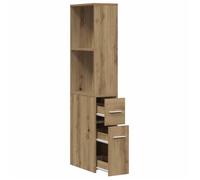 ""SALE d'hiver"" Armoire étroite de salle de bain - BURKE - MODERNE - avec roulettes chêne artisanal - AA556