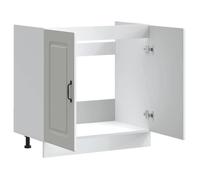 ""SALE d'hiver"" Armoire sous évier - mango - Meuble cuisine - Kalmar blanc 80x46x81,5cm bois ingénierie EU1165