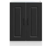 ""SALE d'hiver"" Armoire sous évier - mango - Meuble cuisine - Kalmar noir 60x46x81,5 cm bois ingénierie EU1156