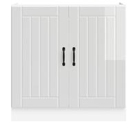 ""SALE d'hiver"" Armoire sous évier - mango - Meuble cuisine - Lucca blanc brillant bois ingénierie EU1186