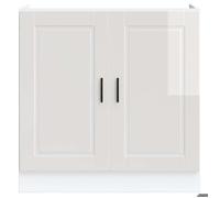 ""SALE d'hiver"" Armoire sous évier - mango - Meuble cuisine - Porto blanc brillant 80x46x81,5 cm EU1196