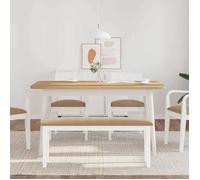 ""SALE d'hiver"" Banc d'entrée/salon - SOLOMON - 1-2 Place - 110 cm - blanc bois massif caoutchouc bb737
