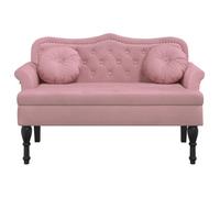 ""SALE d'hiver"" Banc d'entrée/salon - SOLOMON - 1-2 Place - avec coussins rose 120,5x65x75 cm - velours bb656
