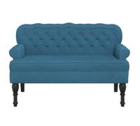 ""SALE d'hiver"" Banc d'entrée/salon - SOLOMON - 1-2 Place - avec dossier - bleu 119,5x64,5x75 cm - velours bb677