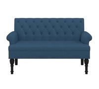 ""SALE d'hiver"" Banc d'entrée/salon - SOLOMON - 1-2 Place - avec dossier - bleu 120x62x75,5 cm - tissu bb639