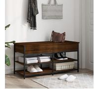 ""SALE d'hiver"" Banc d'entrée - SOLOMON - Pour rangement à chaussures - chêne marron 100x42,5x50 cm - bois d'ingénierie bb126