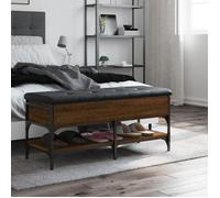 ""SALE d'hiver"" Banc d'entrée - SOLOMON - Pour rangement à chaussures - chêne marron 102x42x45 cm - bois d'ingénierie bb109