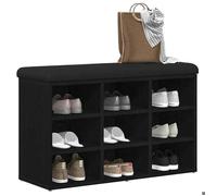 ""SALE d'hiver"" Banc d'entrée - SOLOMON - Pour rangement à chaussures - Noir 80 x 30 x 48 cm - Bois d'ingénierie bb168