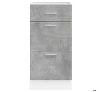 ""SALE d'hiver"" Meuble bas ""Lyon"" - mango - Cabinet de cuisine - Gris béton 40 x 46 x 81,5 cm Bois d'ingénierie EU1289