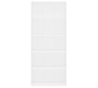 ""SALE d'hiver"" Meuble Étagère/Bibliothèque - Jill's - à 5 niveaux - pour livres - Blanc 80x30x189 cm, Bois d'ingénierie BB570