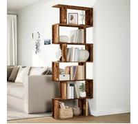 ""SALE d'hiver"" Meuble Étagère/Bibliothèque - Jill's - séparatrice de pièce à 6 niveaux - pour livres - vieux bois 70x24x193cm BB867