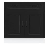 ""SALE d'hiver"" Placard/Armoire de cuisine - mango - avec rangement - Kalmar noir bois d'ingénierie EU305