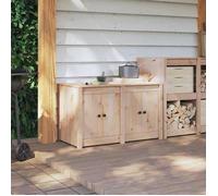 ""SALE d'hiver"" Placard/Armoire de cuisine - mango - avec rangement - Marron 106 x 55 x 64 cm Bois de pin massif EU543