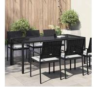 ""SALE d'hiver"" Table de Salle à Manger de Jardin, VIDAXL, moderne, 2-4 personnes - pour repas Noir 190x90x75 cm Poly rotin TT205