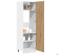 SALE ELEMENTS Cuisine - Armoire de réfrigérateur ""Lyon"" - Meuble Colonne Meuble Bas de cuisne chêne artisanal 60x57x207 cm