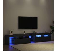 ""SALE Janvier"" MODERNE Armoires TV - MGH - Meubles TV 2 pcs - Pour salon - Chêne noir 260x37x40 cm - Bois d'ingénierie TT4156