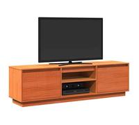 ""SALE Janvier"" MODERNE Cabinet TV - MGH - MEUBLE TV/HIFI - Avec rangement - cire marron 140x35x40 cm bois pin massif TT1591