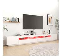 ""SALE Janvier"" MODERNE Table TV - MGH - Buffet TV - MEUBLE HIFI - avec lumières LED - Blanc 300x35x40 cm TT5216