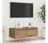 ""SALE Janvier"" MODERNE Table TV - MGH - Buffet TV - MEUBLE HIFI - avec lumières LED - chêne artisanal 75x35,5x25 cm TT5536