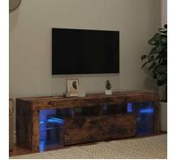""SALE Janvier"" MODERNE Table TV - MGH - Buffet TV - MEUBLE HIFI - avec lumières LED - Chêne fumé 140x36,5x40 cm TT5425