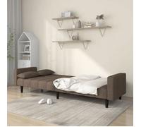 ""Sales Season""Canapé convertible 2 places - SHELD - CLIC-CLAC/Sofa-lit - avec deux oreillers taupe tissu 220x84,5x69cm C5307007