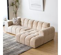 Salford - canapé d'angle 3-4 places nuage en velours beige